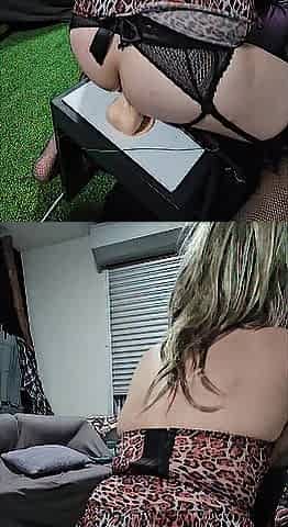 Compilation lola sissy wench riding lot of dildos wearing tiger petticoat