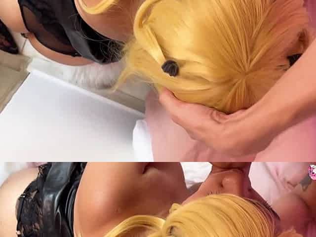 Oriental floozy Mirai Mitsuki got a hard shlong,after arousing a hairless twat.