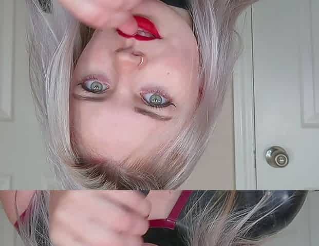 Slutty amateur blonde smoking and jerking dick