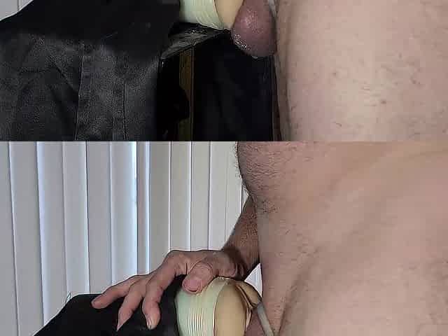 Banging Fleshlight with Lube Trickling Down Balls
