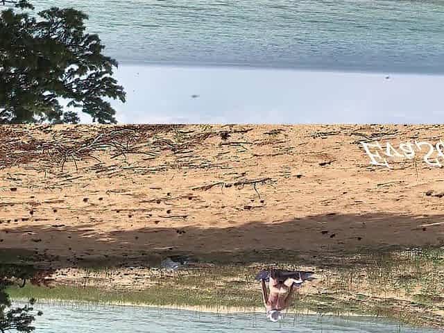 That babe practiced bare yoga in nature, for which this babe was screwed