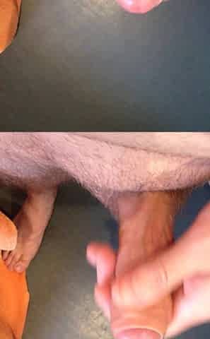 Jerking off my Hard Knob until I Cum in a Large Ejaculation