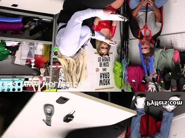 Extra Full Female Mall Cop In A Threeway With Pilfers