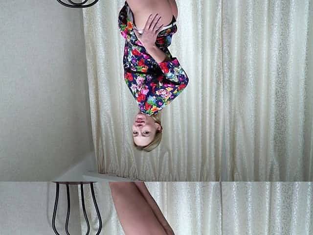 Posing and stripping on her own slutty Sunshine finally tickles her wet pussy