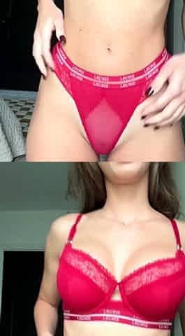 Natalie Roush Red Lingerie Strips And Tease Onlyfans Video