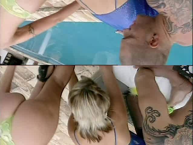 2 gorgeous harlots in hawt underclothes banged by the pool