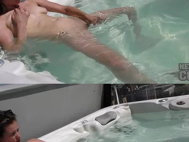 Rooftop Jacuzzi Dildo Fucking With Hot Josie