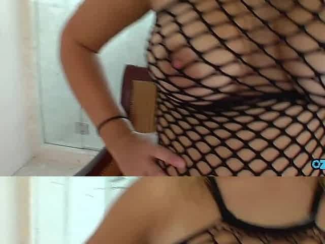 Large ass golden-haired Amanda uses her large boobs to get his weenie valuable and hard