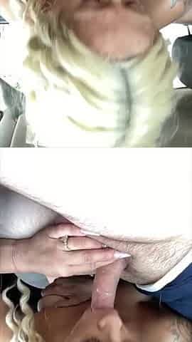 Blond tiny pawg gets paid to suck dick and bang in public