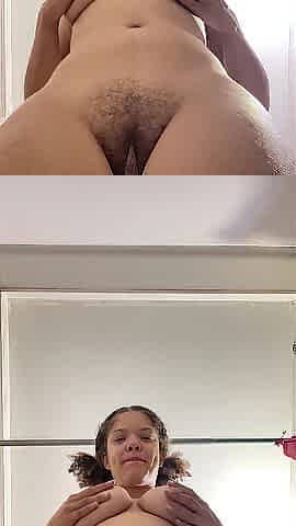 Black Nearly gets caught in the bath during the time that showing her vagina