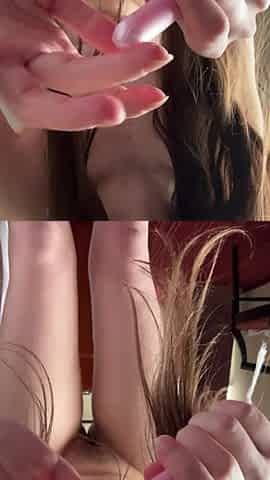 Close-up Into Tight Hairy Twice, Puts on a Daily Pad