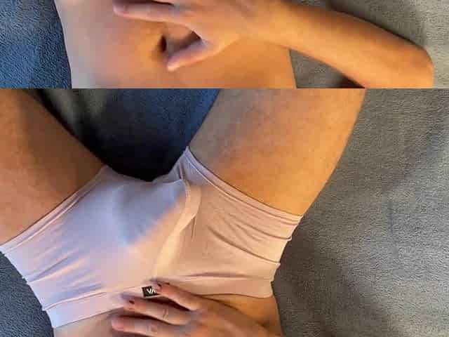 Slowly Rubbing my Bulge in my Luxury Soft Undies