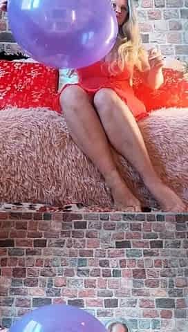 Blonde Housewife with big boobs masturbates with huge dildo