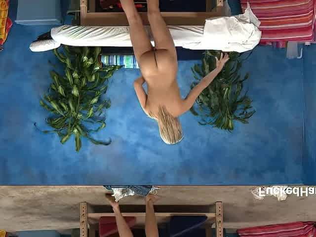 Supple Small Gymnast Enticed by Massage and Drilled Hard