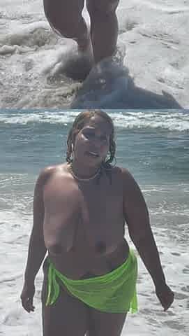 Natural Fat Ass - Thick Legs Tease - Big Tits Areolas - Thong - Wet Hair - Beach - Thong Big Booty - Latina - Puerto Rican Women