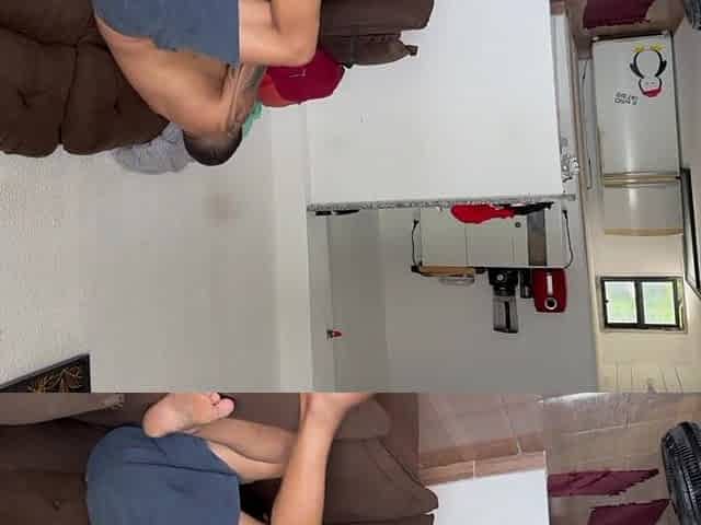 My jock-addicted stepmother couldn't resist and ended up sucking me