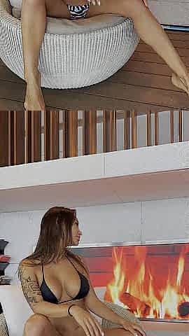 Pleasant Monika Fox Chills & Relaxes In Hot Swimsuit