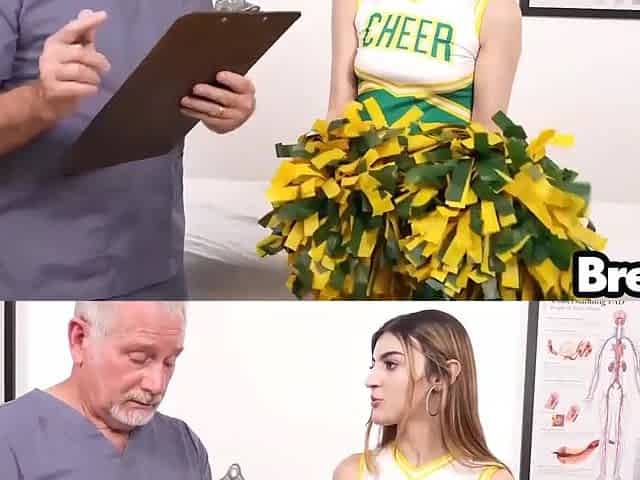 Old-young fuck with an old doctor and petite cheerleader Julia James