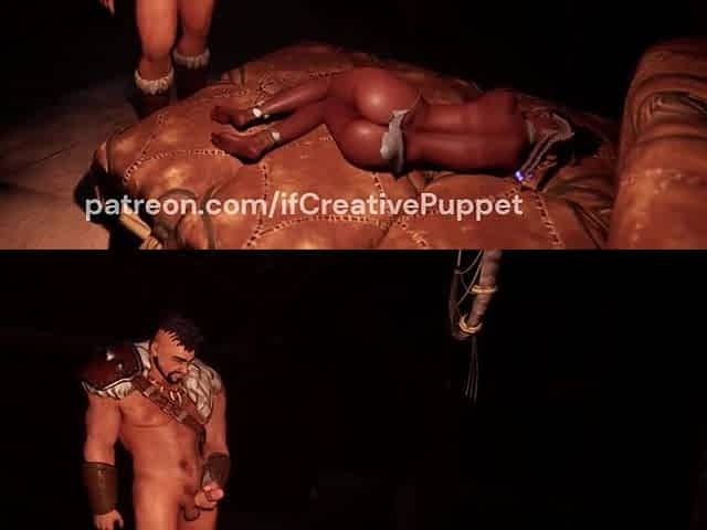 the chief of the tribe caught the carnal native after her baths