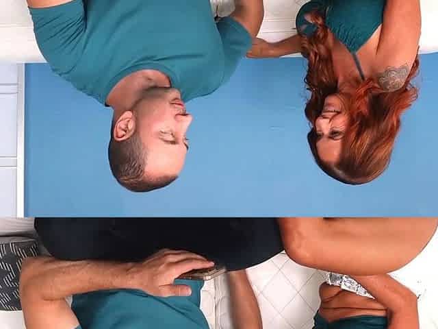 Redhead MILF Rides Bald Stud