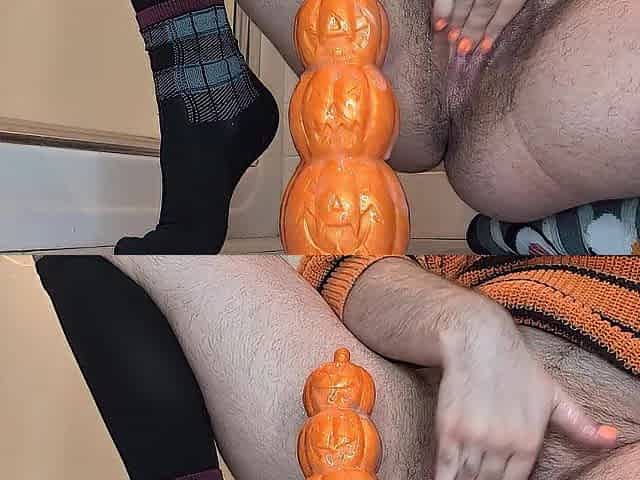 pumpkin sex-toy fills ftm with Halloween spirit