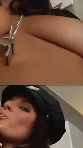 Horny policewoman wants to taste his dick