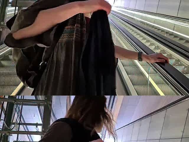 1st-time voyeur plays with her vagina in an Amsterdam Metro Station