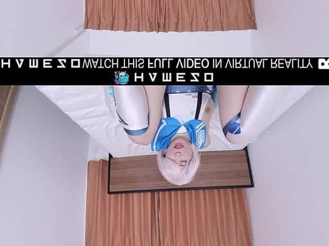 Nasty Oriental teen Kanna Sakura uses a sextoy in VR.
