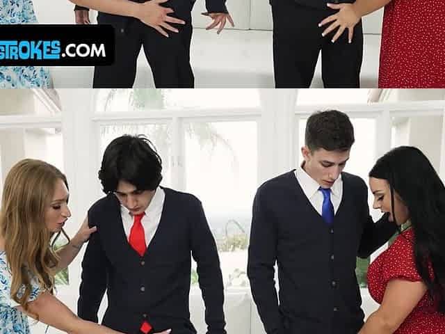 Payton Preslee's Stepson Is a Virgin?! She Can Give Him All His Firsts at Once, even a Foursome!