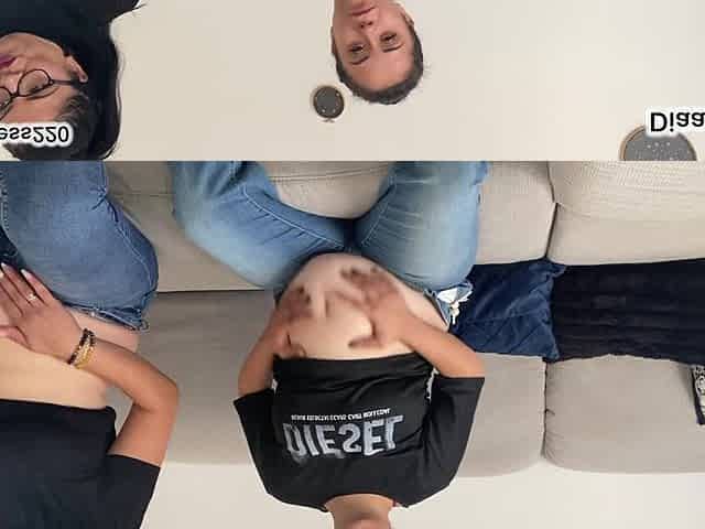 2 Sexy Girls Playing with Bellies and Farting in Jeans