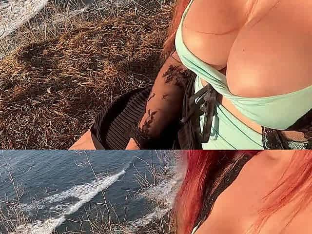 Artemisia Love sexy solo large melons fetish in the nature with a breathtaking view