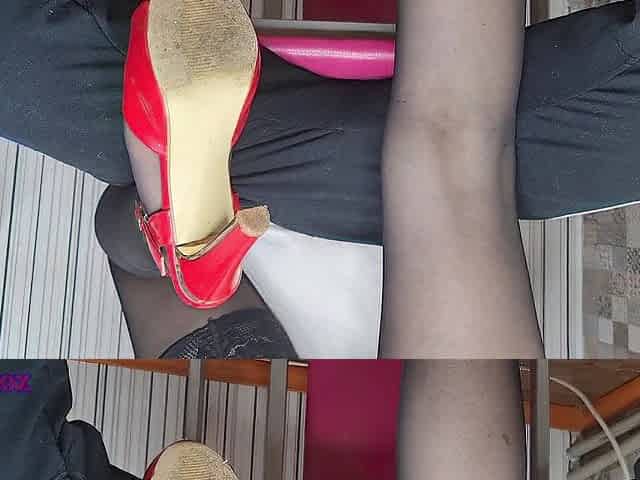 Trainer cutie in suit and nylons drilled student man