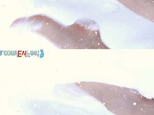 Cheerful Laughable Feet Plays in the Snow - PrettyEvil