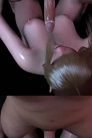 Cute Blonde Blowjob in the Dark - 3D Porn