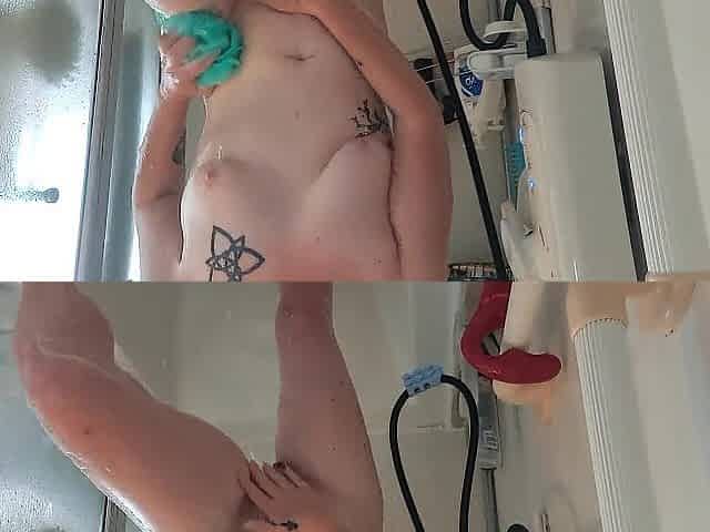 One more shower climax. The warm water just feels so precious.