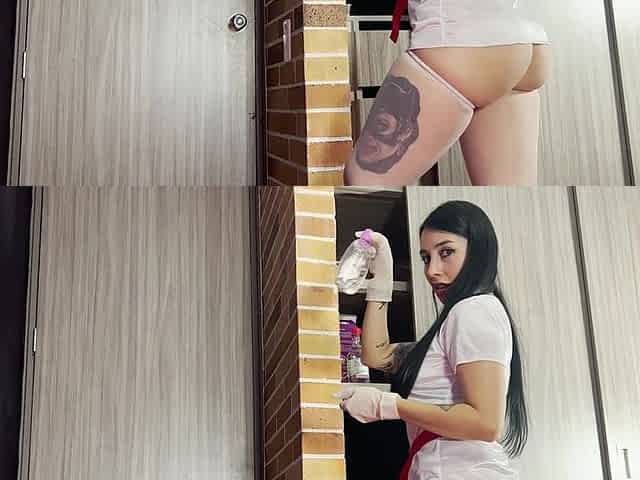 Friendly Nurse Pulls Out a Huge Cumshot with Her Big Ass