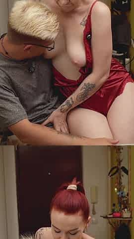 S1 Ep3: a Slutty Step Mother Teases Her Step Son by Sucking and Fucking Him While Talking to Her Husband on the Phone!