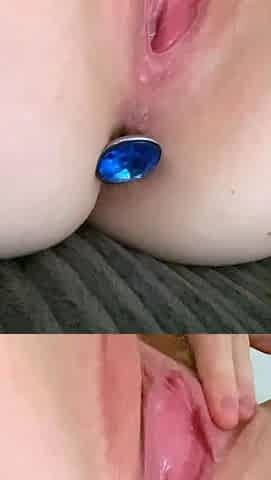 Sweet beauty masturbating on webcam close up