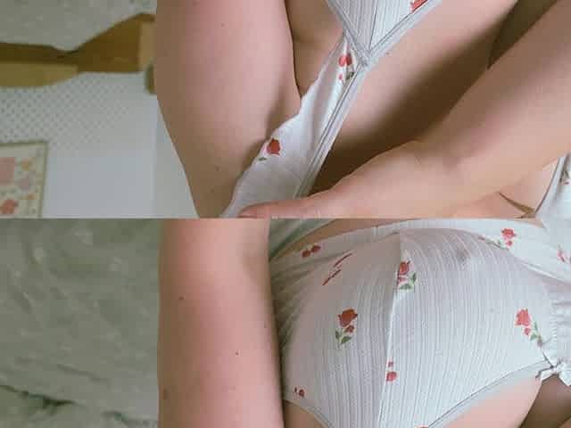 Chubby Wife in Her Cute Pajamas Masturbation. Riding Dildo