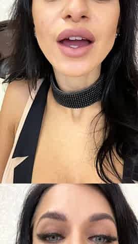 Amateur busty brunette masturbates and does hand job