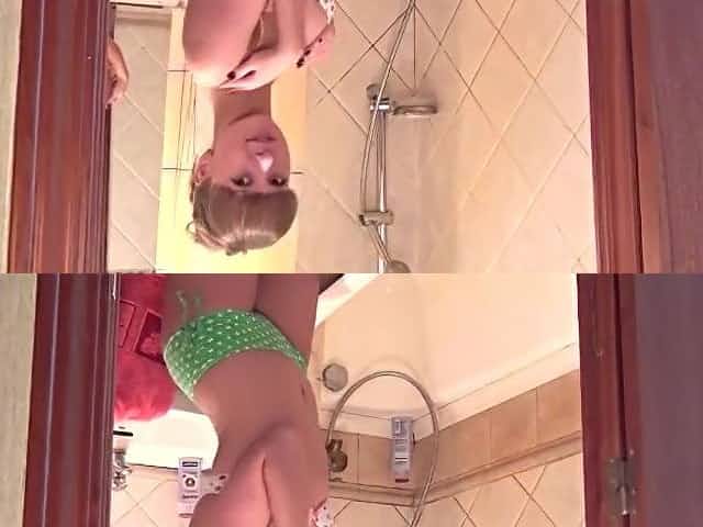 Carrie pleasures herself in the shower