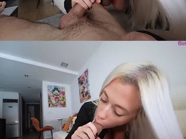 Blonde Stepsister Puts Her Big Tits In His Face And Gets Fucked After Pov