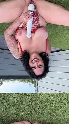 Masturbating and Squirting Outside