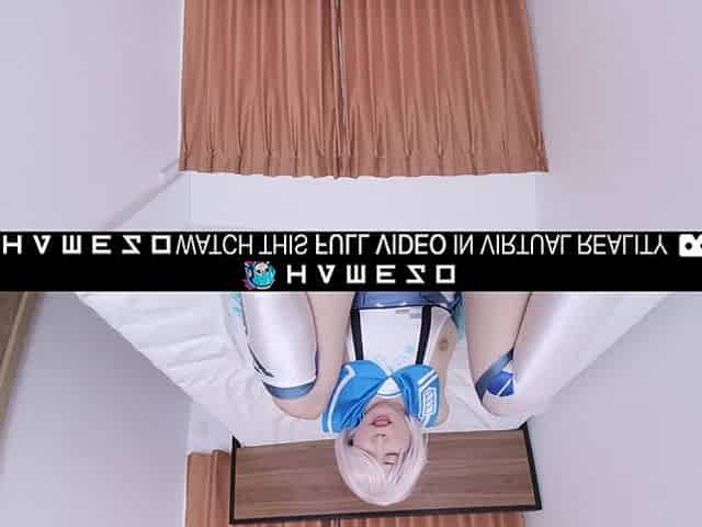 Wicked Oriental teen Kanna Sakura uses a vibrator in VR.