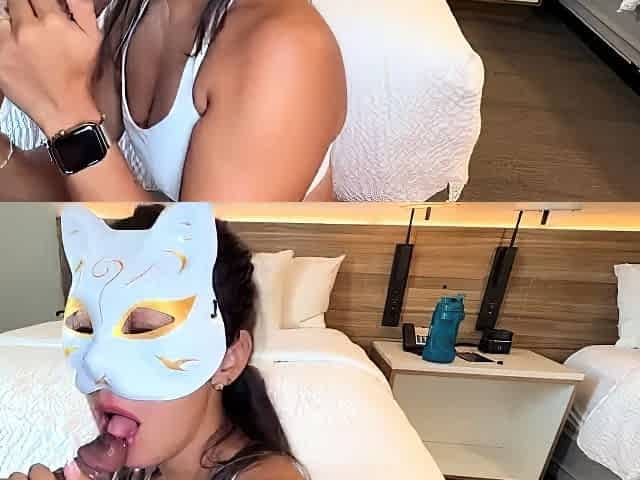 Booty cuckold white wife shows her bbc creampie to her