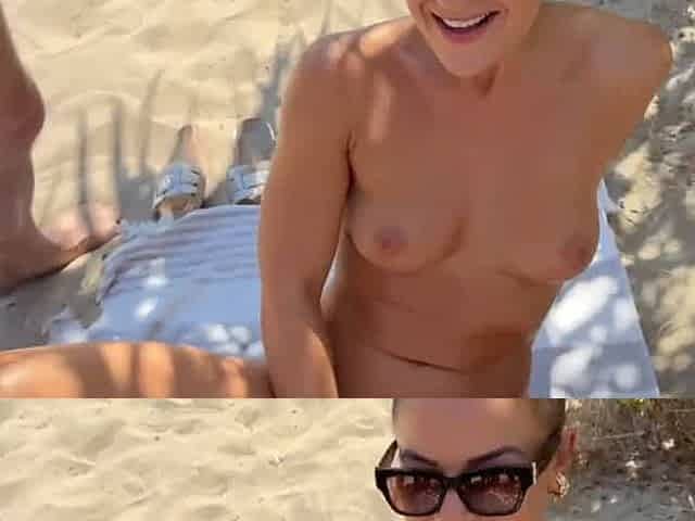 anna en bukkake a la plage