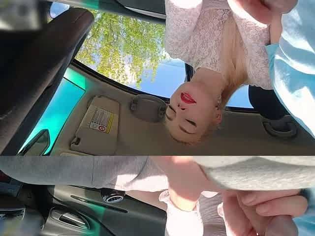 Public blowjob in the car and he came on my face