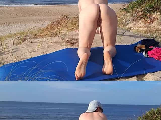 Anal Ponytail. Naughty Nudist Girl Plays On A Public Beach