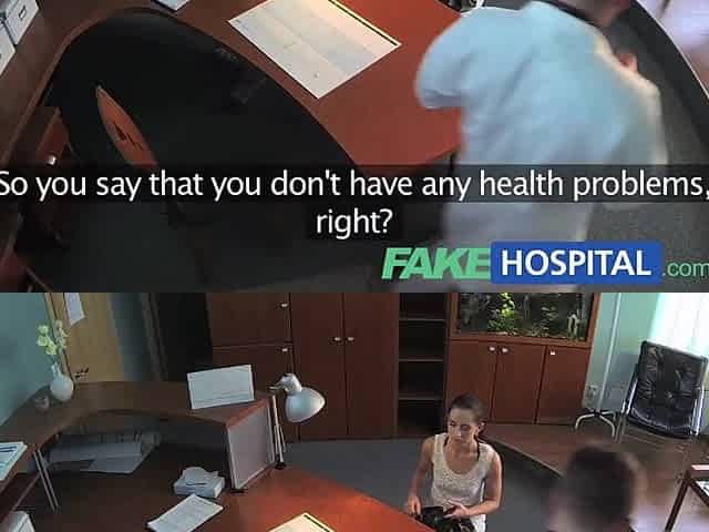 FakeHospital Hot patient bent over the receptionists desk and screwed from behind
