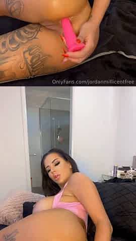 Tattooed milf fucks her asshole